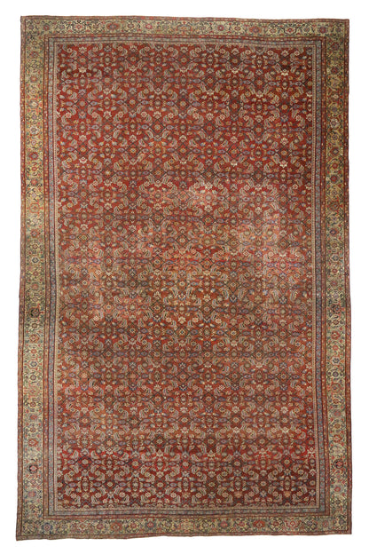 16 x 25 - Rust Antique Persian Farahan Rug - 76763