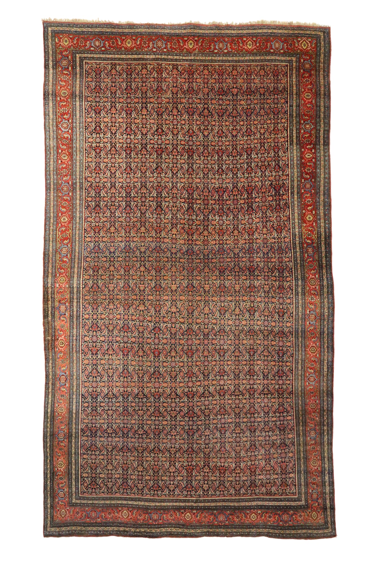 13 x 23 - Navy Blue Antique Persian Bijar Rug - 76785