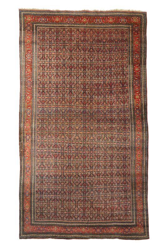 13 x 23 - Navy Blue Antique Persian Bijar Rug - 76785