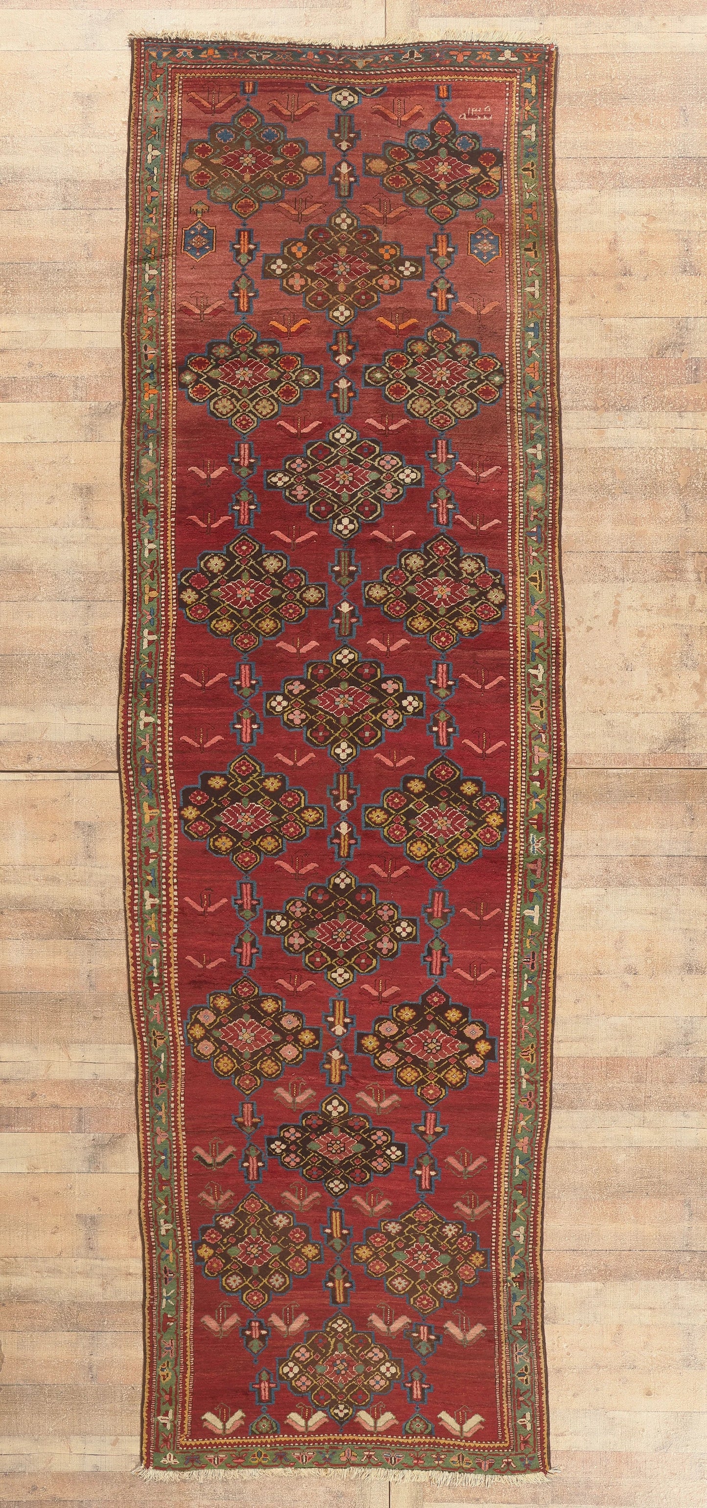 5 x 15 - Red Antique Caucasian Karabakh Rug - 76832