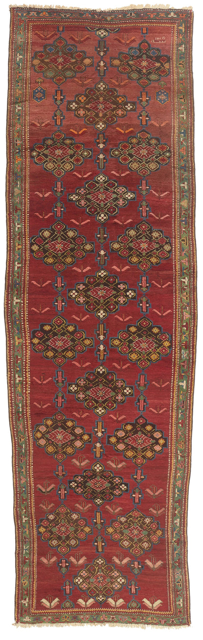 5 x 15 - Red Antique Caucasian Karabakh Rug - 76832