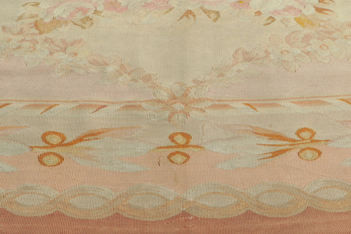 14 x 21 - Beige Antique French Aubusson Rug - 76845