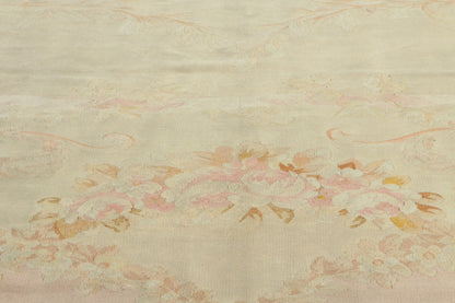 14 x 21 - Beige Antique French Aubusson Rug - 76845