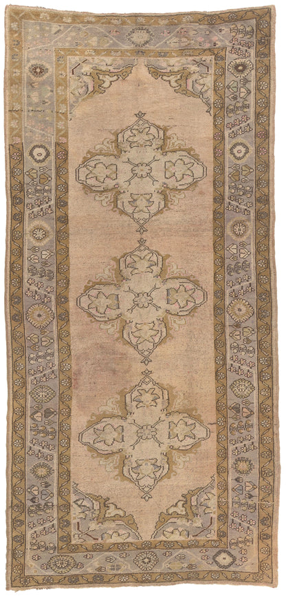 5 x 11 - Tan Vintage Turkish Oushak Rug - 76862