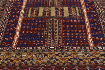 4 x 5 - Red Vintage Afghani Afghan Rug - 76995