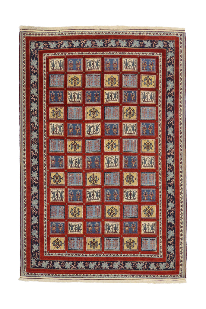 7 x 10 - Red Vintage Indian Gabbeh Rug - 77006