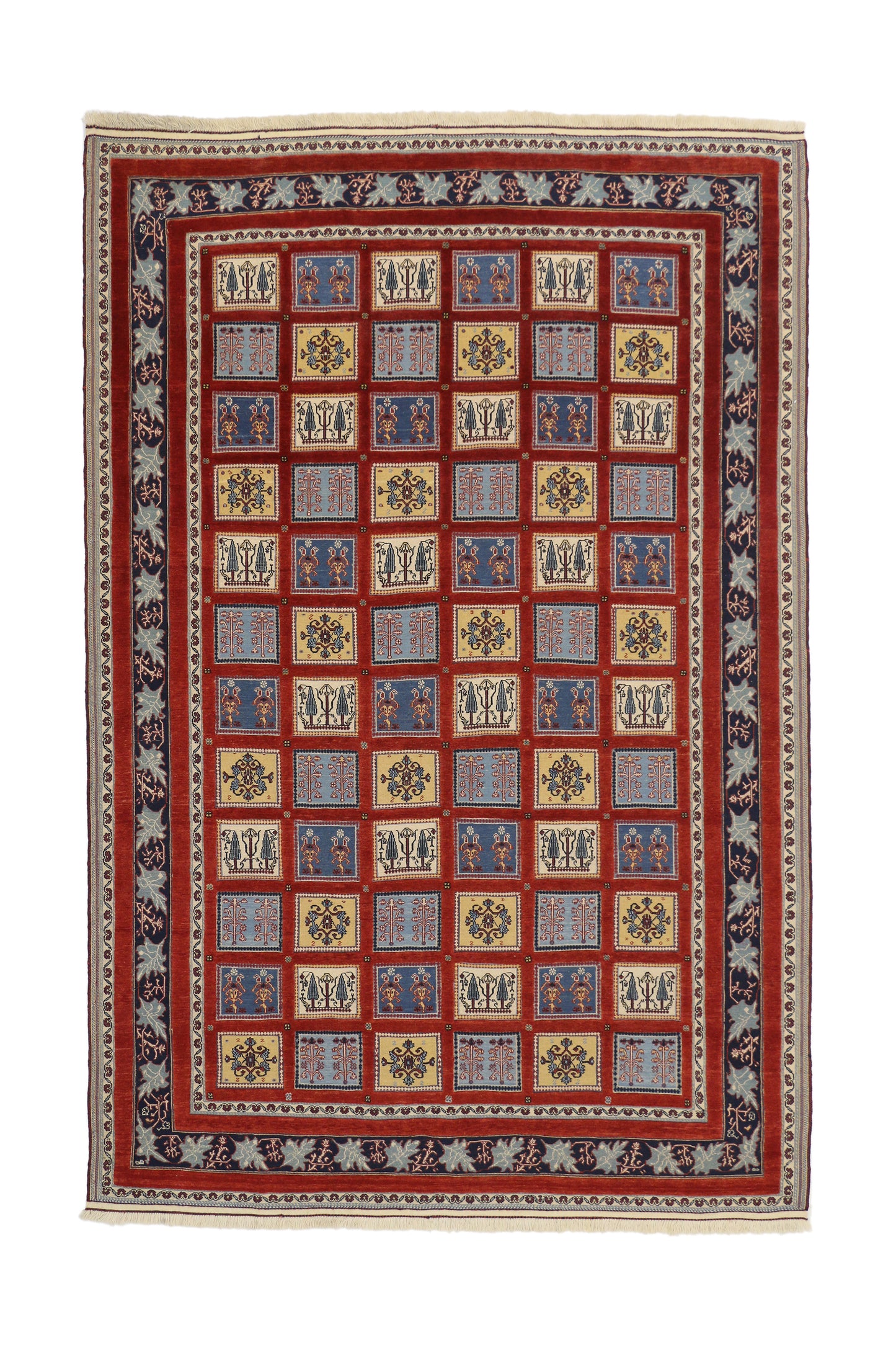 7 x 10 - Red Vintage Indian Gabbeh Rug - 77006