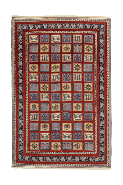 7 x 10 - Red Vintage Indian Gabbeh Rug - 77006