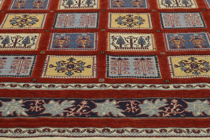 7 x 10 - Red Vintage Indian Gabbeh Rug - 77006
