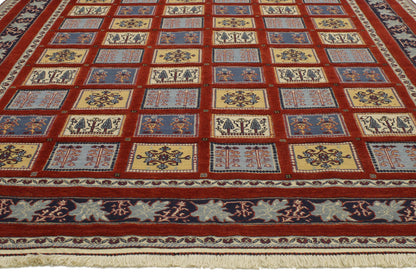 7 x 10 - Red Vintage Indian Gabbeh Rug - 77006