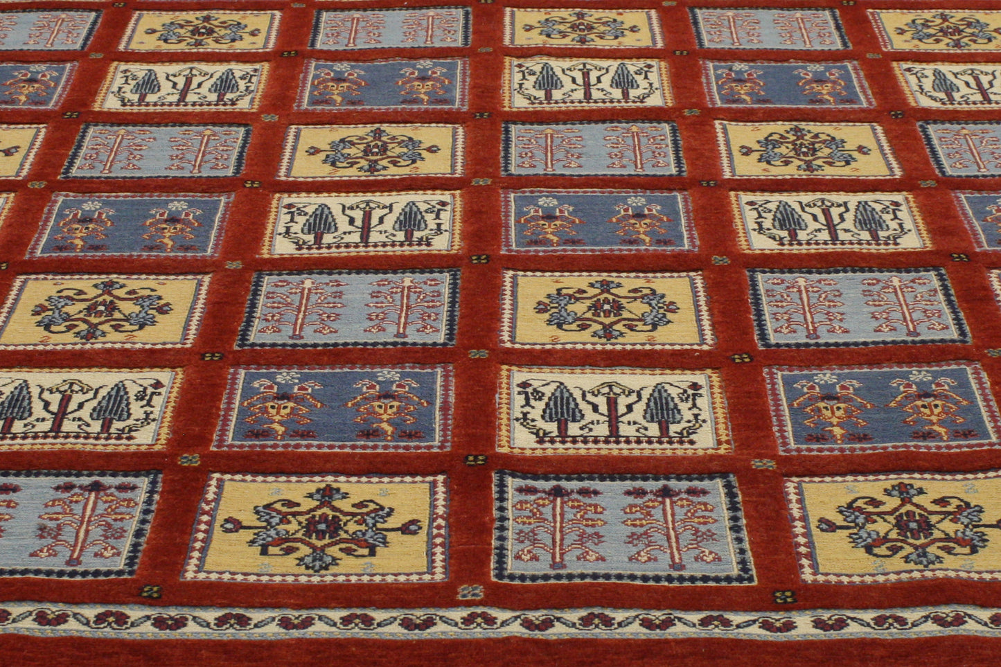 7 x 10 - Red Vintage Indian Gabbeh Rug - 77006