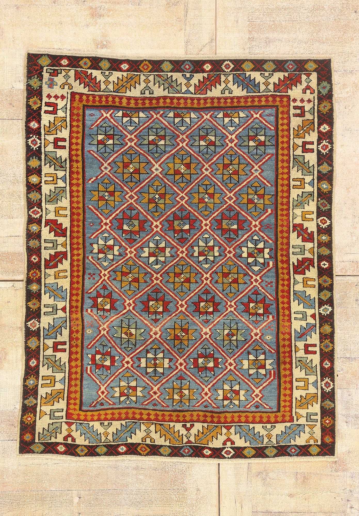 3 x 4 - Blue Antique Caucasian Shirvan Rug - 77146