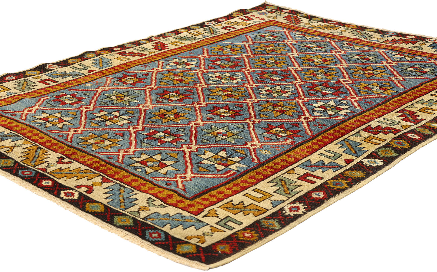 3 x 4 - Blue Antique Caucasian Shirvan Rug - 77146