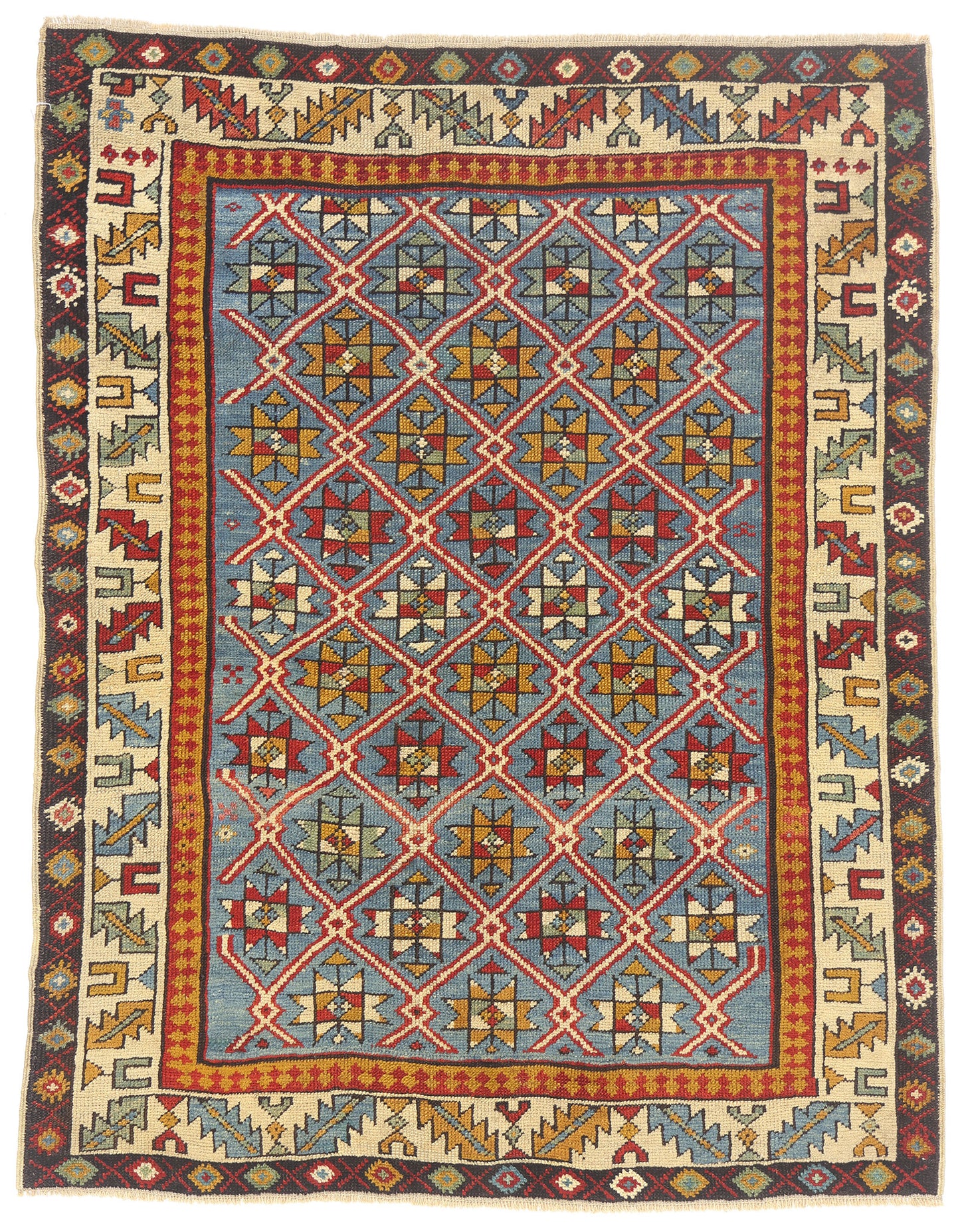 3 x 4 - Blue Antique Caucasian Shirvan Rug - 77146