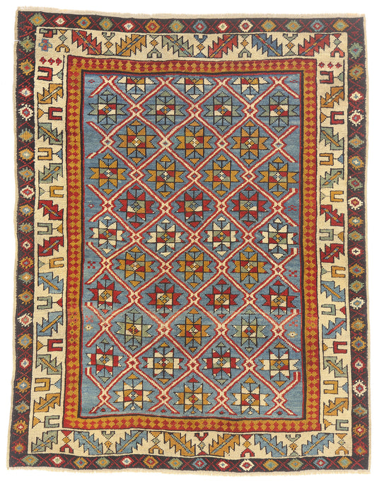 3 x 4 - Blue Antique Caucasian Shirvan Rug - 77146