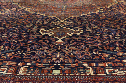 14 x 20 - Navy Blue Antique Persian Farahan Rug - 77179