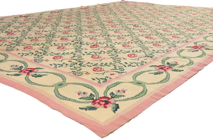 10 x 14 - Beige Vintage Chinese Needlepoint Rug - 77205