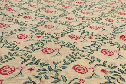 10 x 14 - Beige Vintage Chinese Needlepoint Rug - 77205