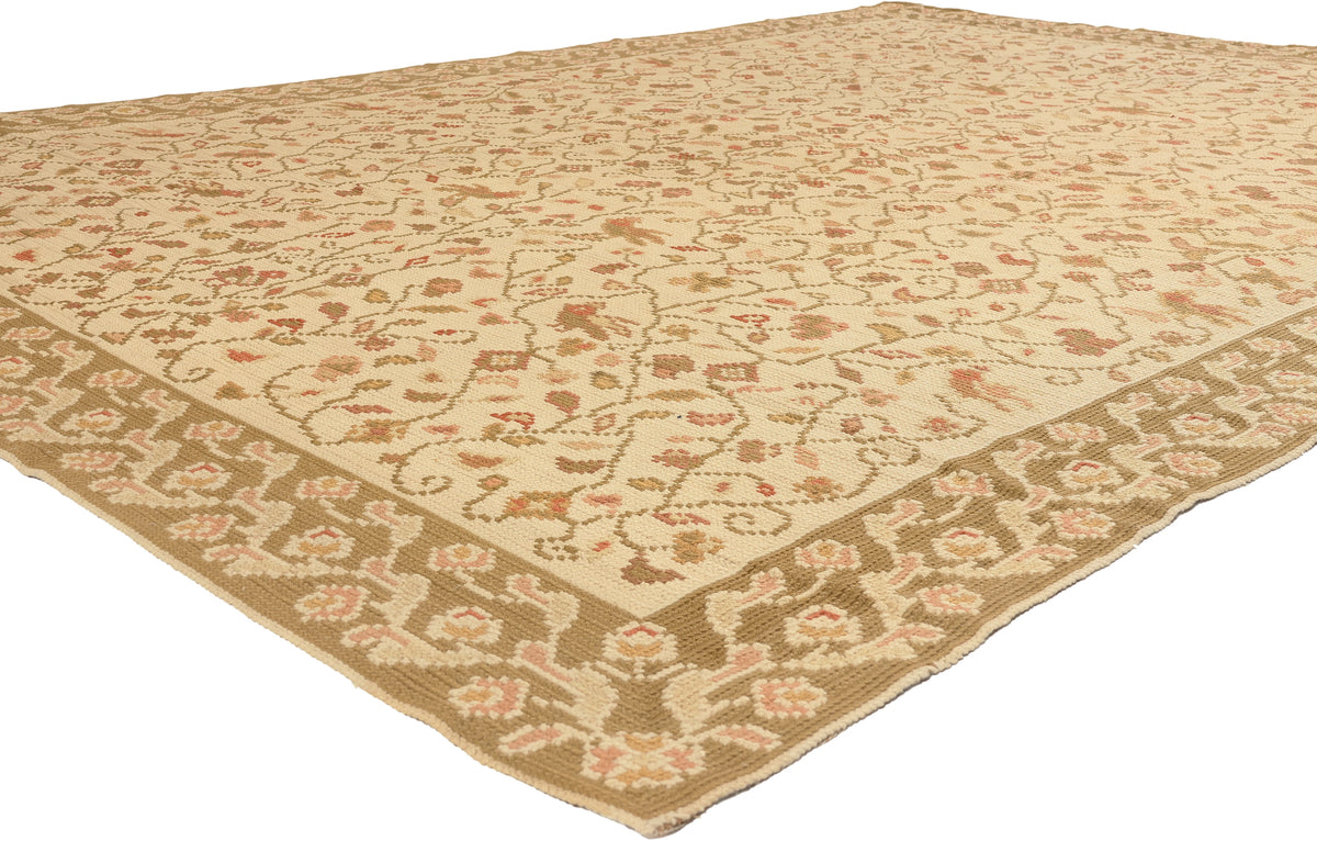 8 x 11 - Beige Antique Portugese Needelpoint Rug - 77210