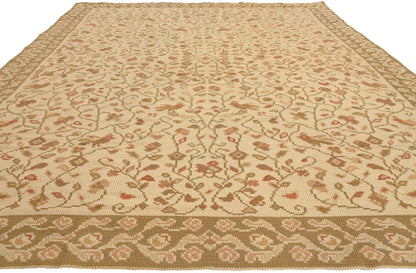 8 x 11 - Beige Antique Portugese Needelpoint Rug - 77210
