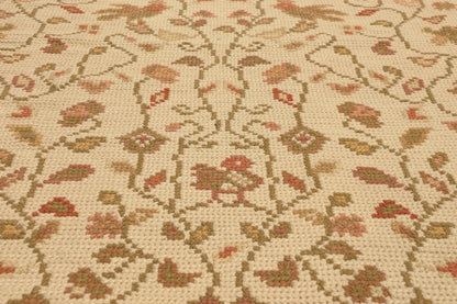 8 x 11 - Beige Antique Portugese Needelpoint Rug - 77210