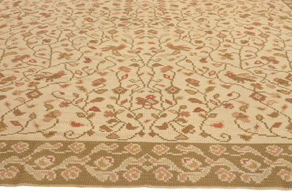 8 x 11 - Beige Antique Portugese Needelpoint Rug - 77210