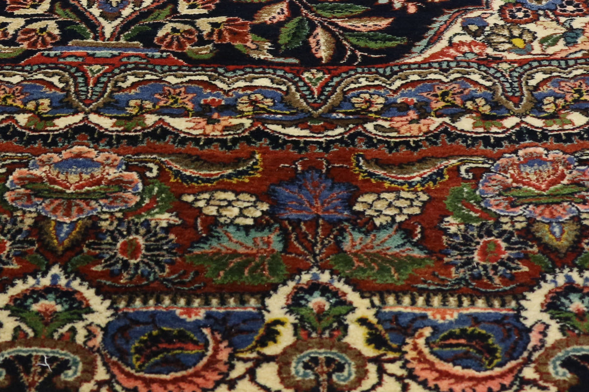 11 x 19 - Navy Blue Antique Persian Hamadan Rug - 77214