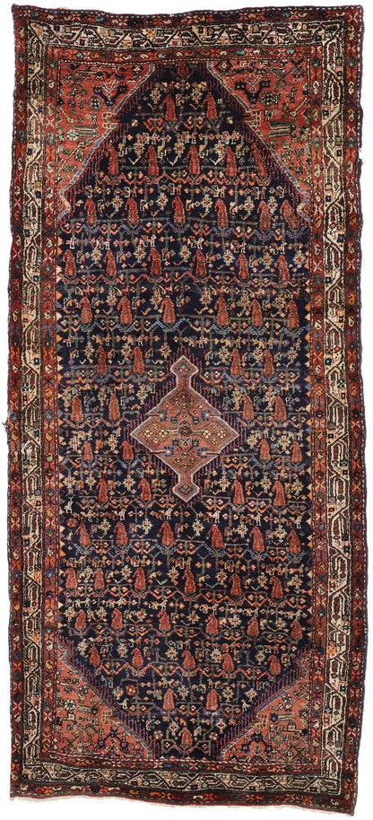 4 x 9 - Red Antique Persian Hamadan Rug - 77343