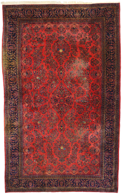 11 x 17 - Red Antique Persian Kashan Rug - 77370