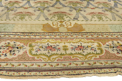 15 x 19 - Beige Antique Turkish Hereke Rug - 77433