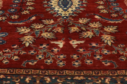 9 x 12 - Red Antique Persian Sarouk Rug - 77516