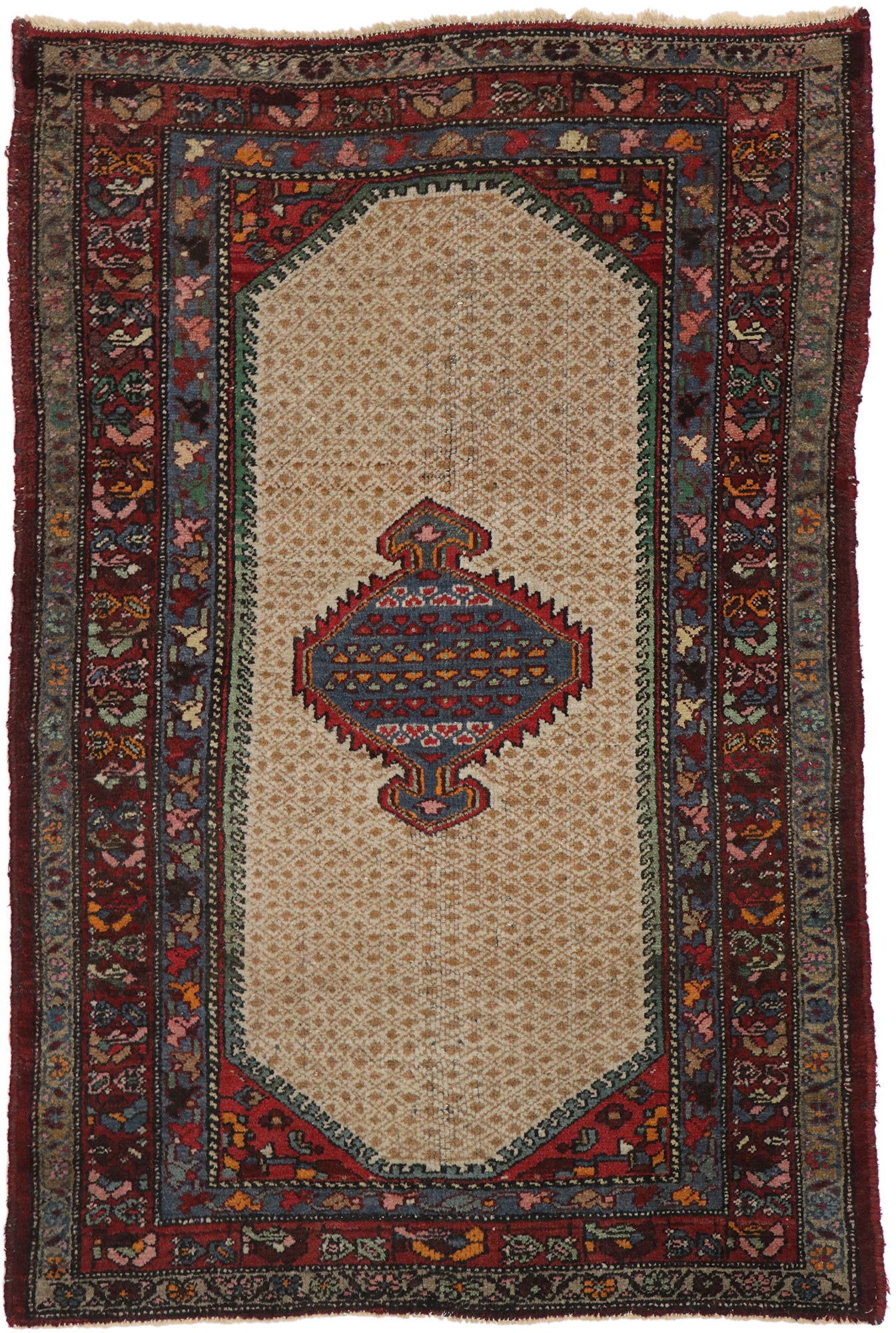 4 x 6 - Brown Antique Persian Hamadan Rug - 77568