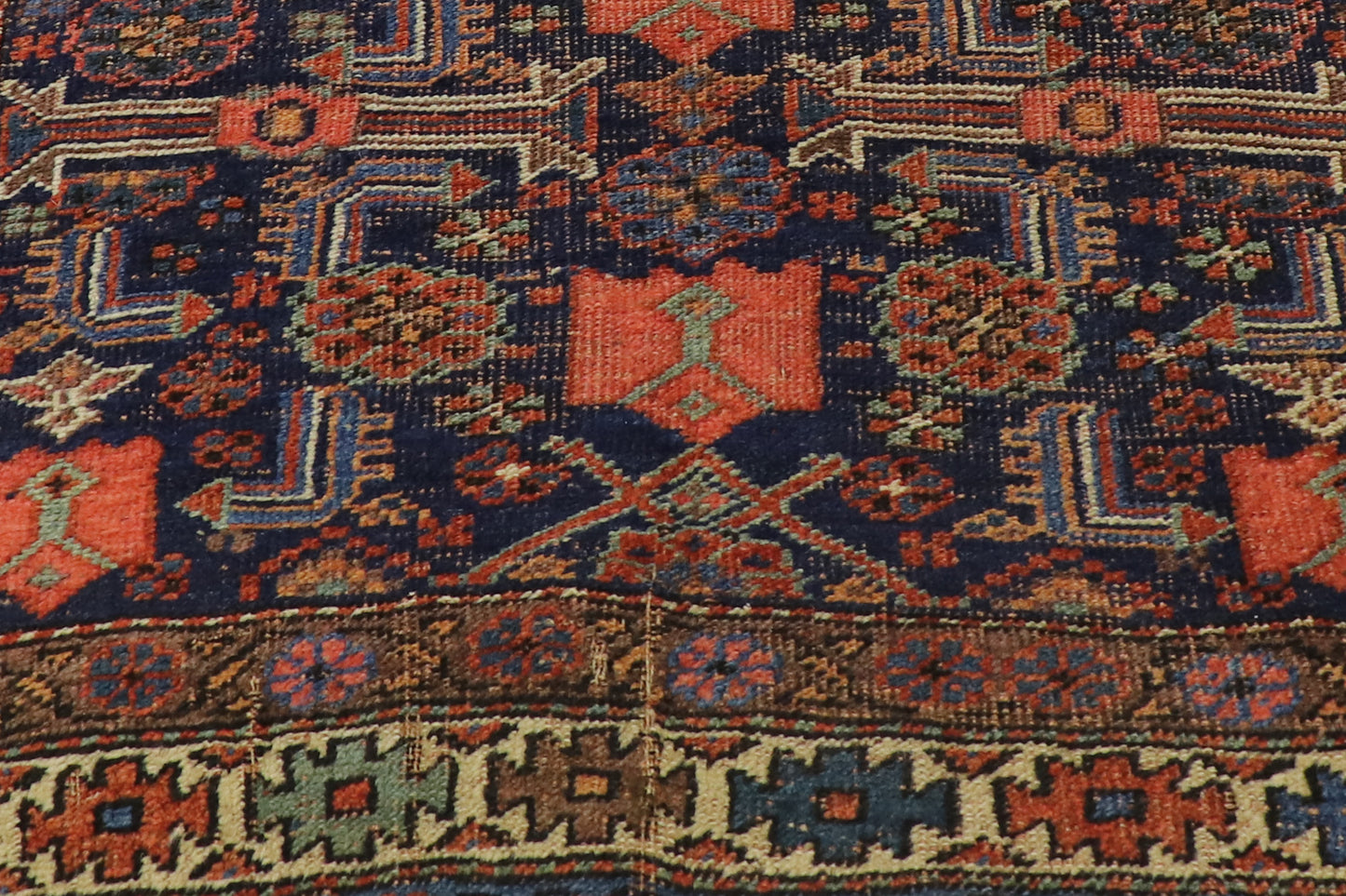 4 x 6 - Navy Blue Antique Persian Bijar Rug - 77611
