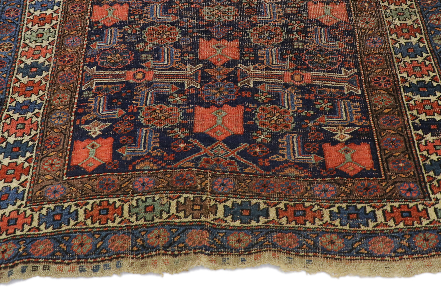 4 x 6 - Navy Blue Antique Persian Bijar Rug - 77611