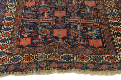 4 x 6 - Navy Blue Antique Persian Bijar Rug - 77611