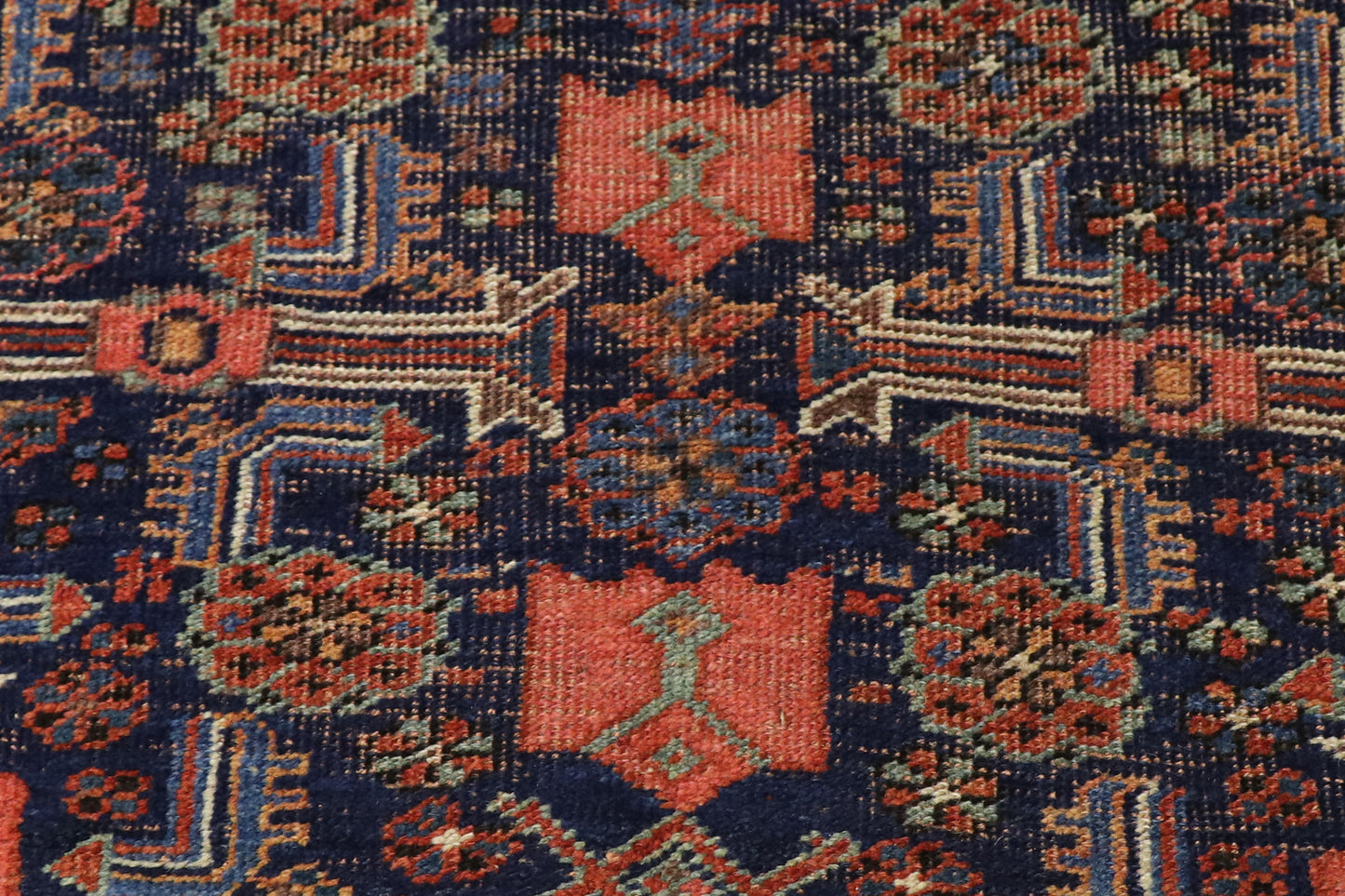 4 x 6 - Navy Blue Antique Persian Bijar Rug - 77611