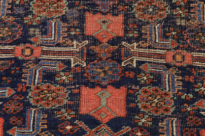 4 x 6 - Navy Blue Antique Persian Bijar Rug - 77611