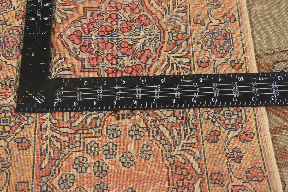 10 x 13 - Beige Antique Persian Kerman Rug - 77627