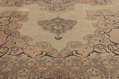 10 x 13 - Beige Antique Persian Kerman Rug - 77627