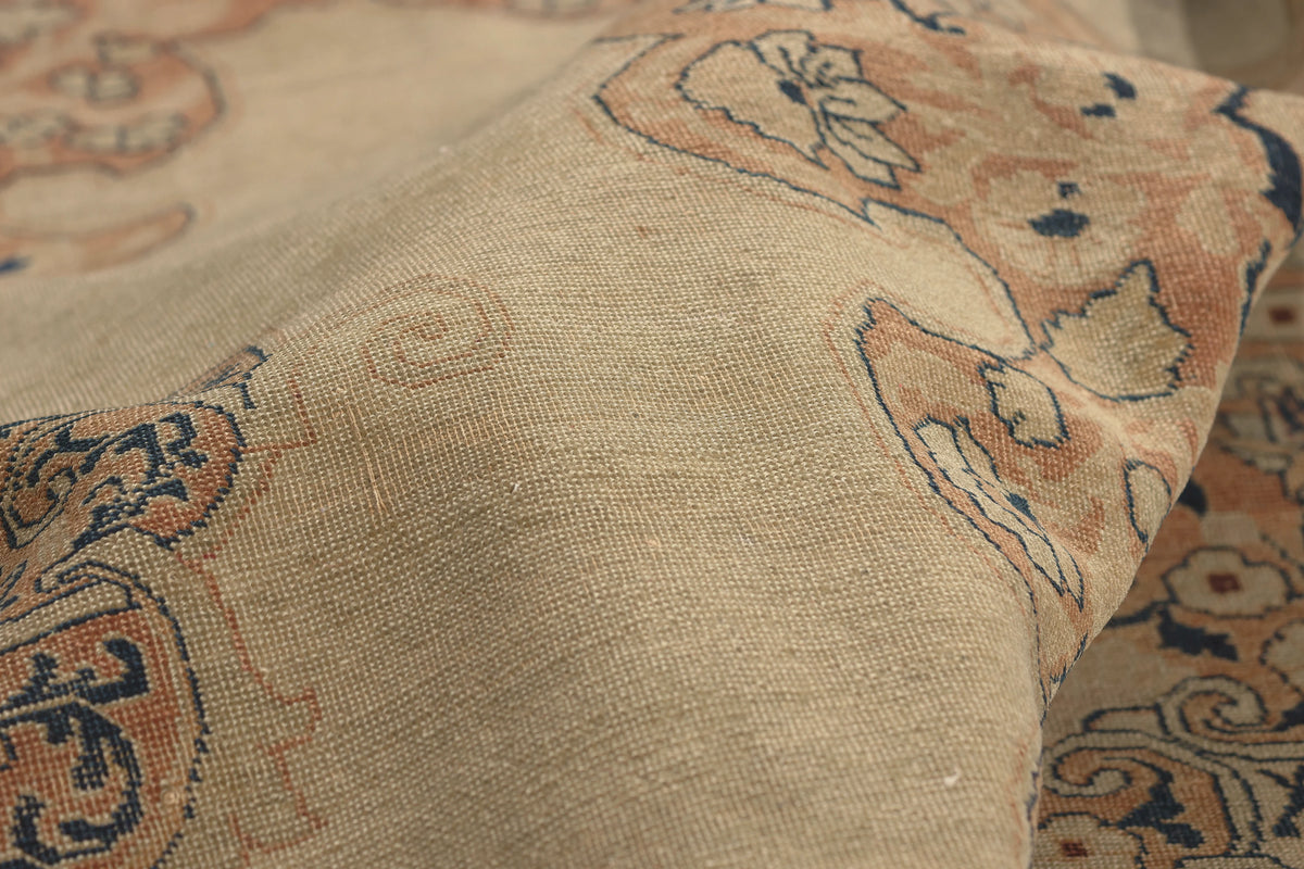 10 x 13 - Beige Antique Persian Kerman Rug - 77627
