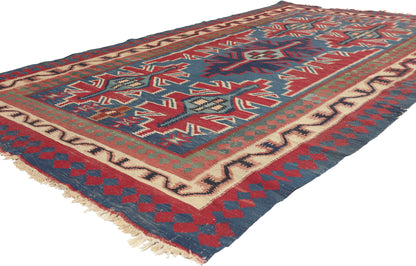 6 x 9 - Blue Vintage Persian Shiraz Rug - 77646