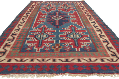 6 x 9 - Blue Vintage Persian Shiraz Rug - 77646