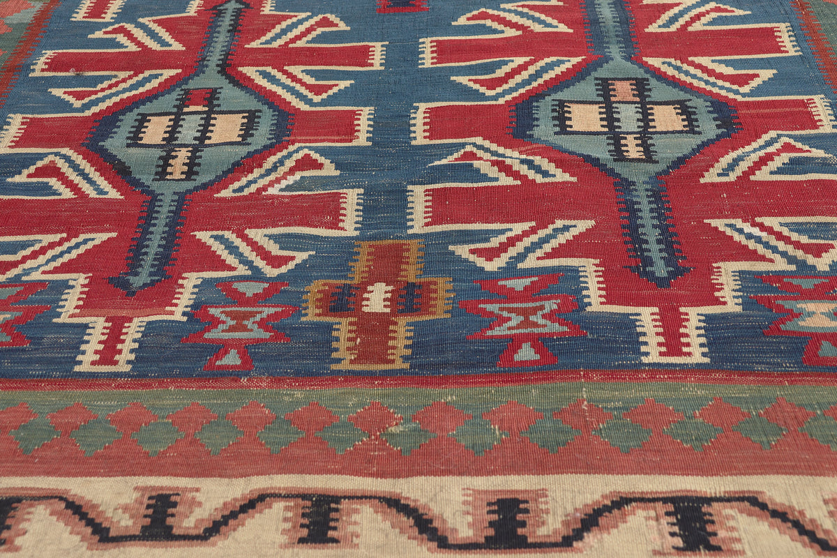 6 x 9 - Blue Vintage Persian Shiraz Rug - 77646