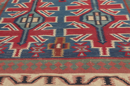 6 x 9 - Blue Vintage Persian Shiraz Rug - 77646