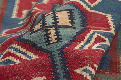 6 x 9 - Blue Vintage Persian Shiraz Rug - 77646