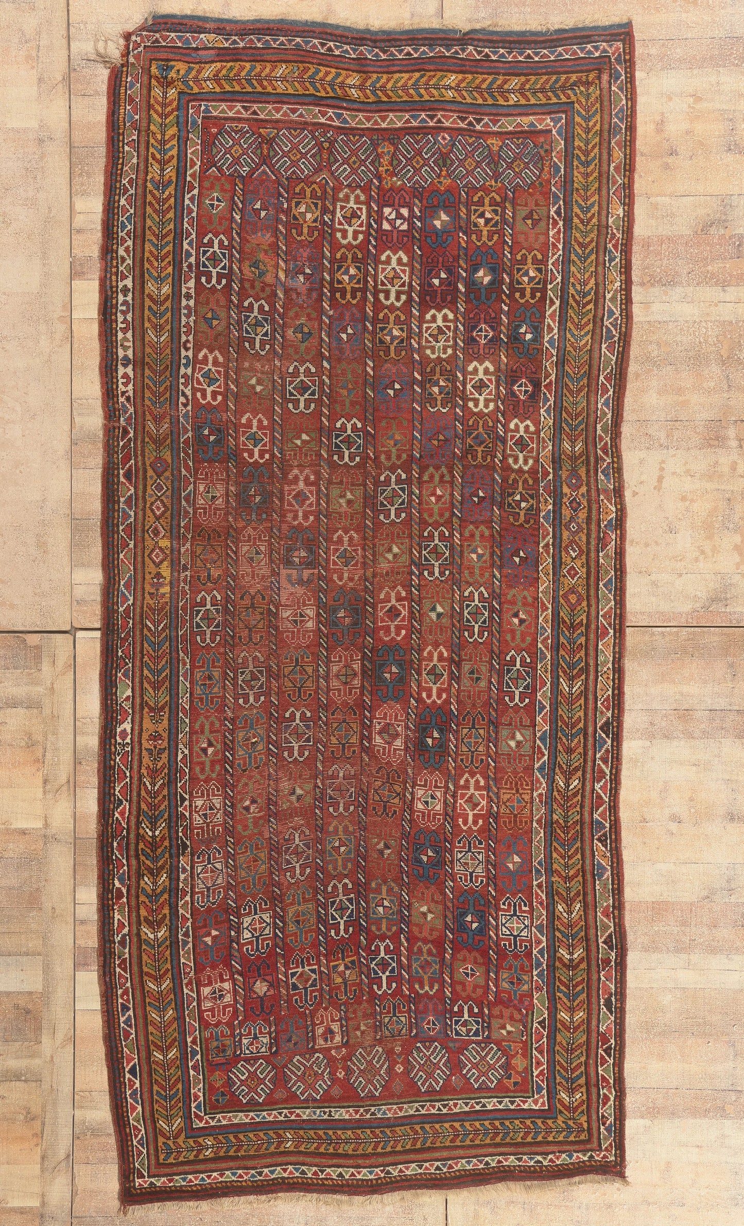 6 x 13 - Red Antique Afghani Bashir Rug - 78010