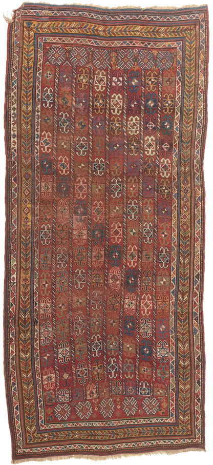 6 x 13 - Red Antique Afghani Bashir Rug - 78010