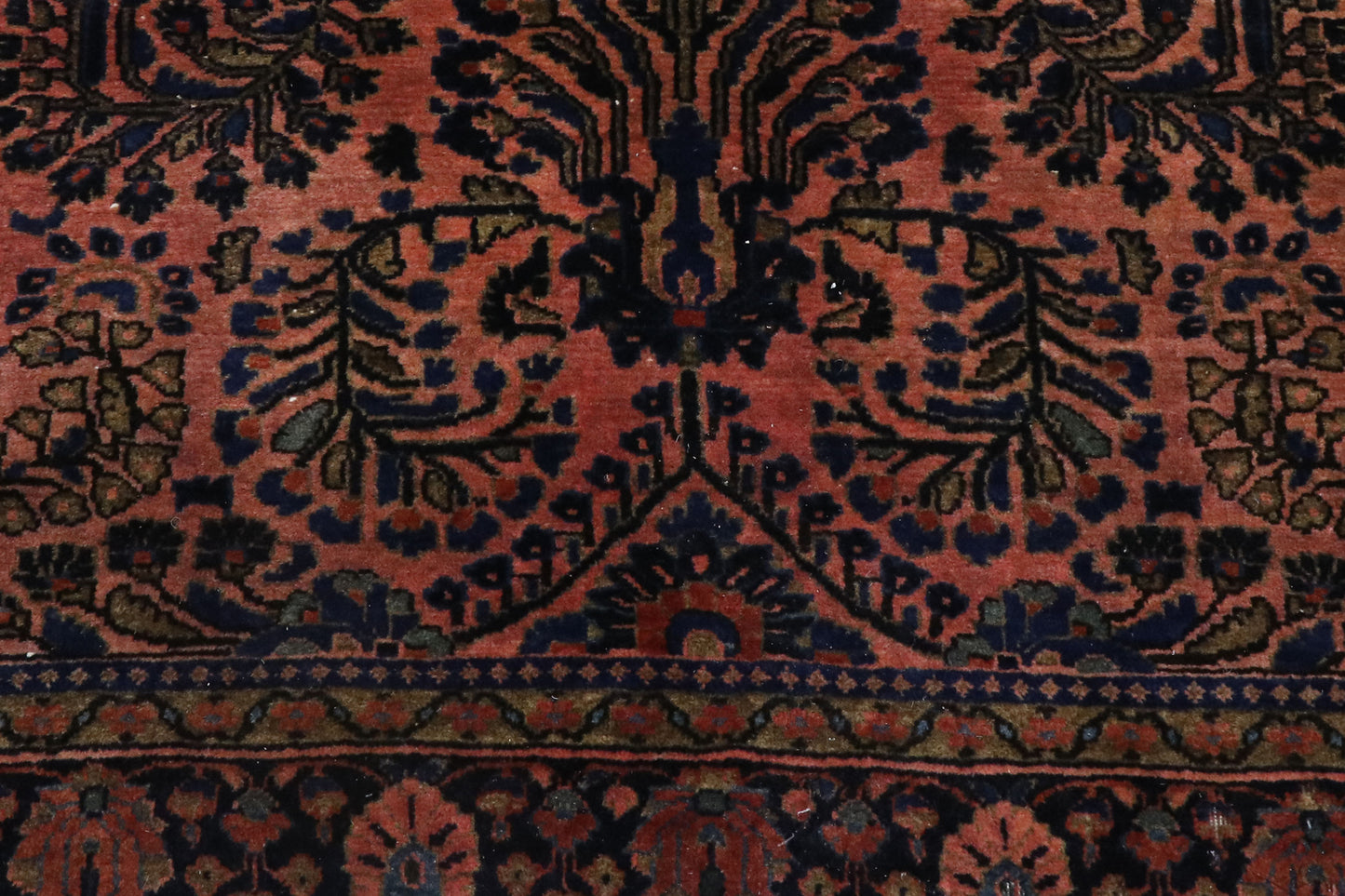 4 x 7 - Rust Antique Persian Sarouk Rug - 78029