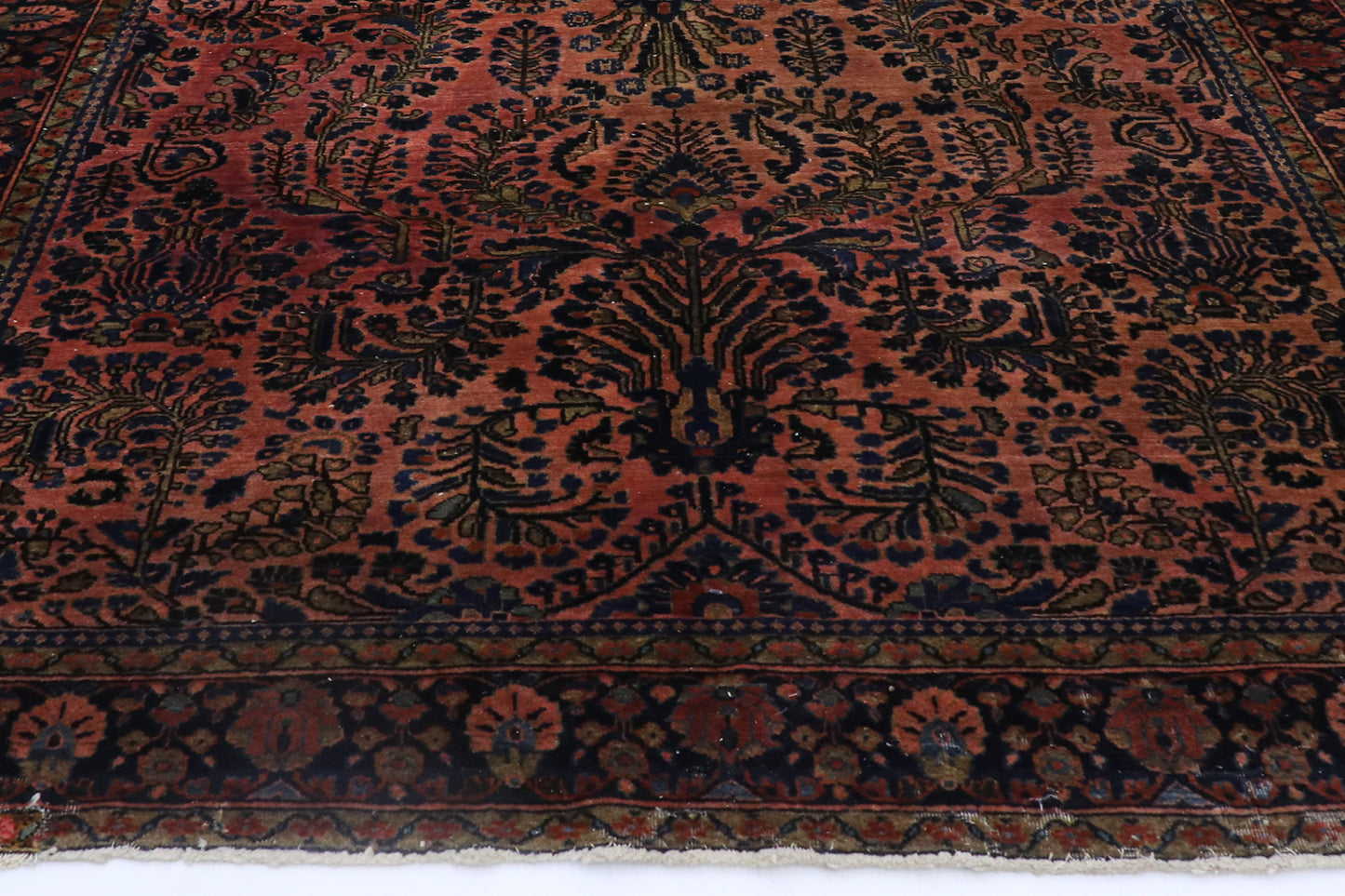 4 x 7 - Rust Antique Persian Sarouk Rug - 78029