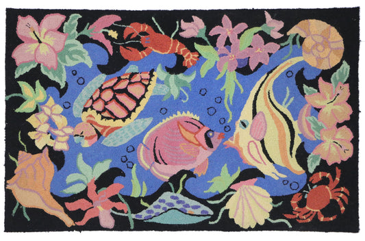 3 x 4 - Black Vintage Chinese Hook Rug - 78072